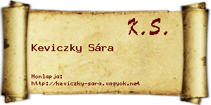 Keviczky Sára névjegykártya