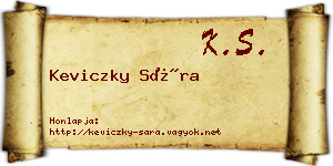 Keviczky Sára névjegykártya